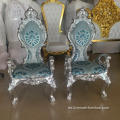 Acento de madera antiguo Sillas de terciopelo Throne Luxury